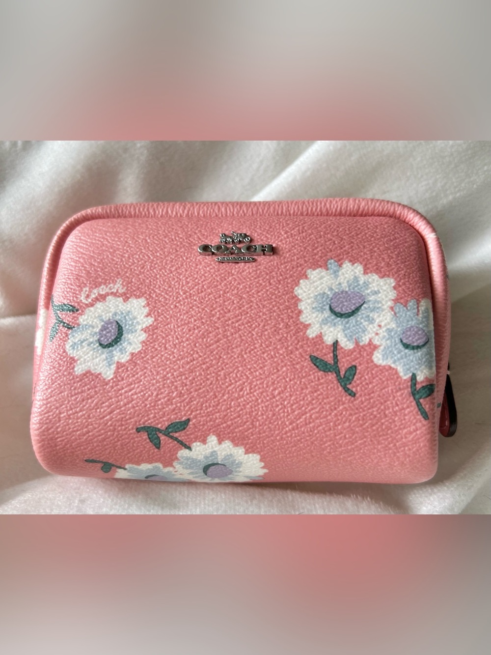 Coach Pink Floral Cosmetic Pouch